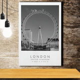 London, United Kingdom, Print For Travel Lovers, Black And White, Canvas Print Wall Art