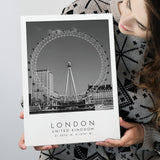 London, United Kingdom, Print For Travel Lovers, Black And White, Canvas Print Wall Art