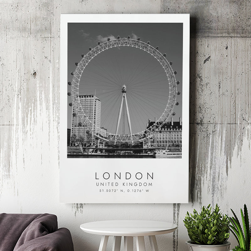 London, United Kingdom, Print For Travel Lovers, Black And White, Canvas Print Wall Art