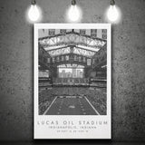 Lucas Oil Stadium Indianapolis Colts, Stadium Print For Football Lovers, Black And White, Canvas Print Wall Art