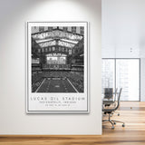 Lucas Oil Stadium Indianapolis Colts, Stadium Wall Art For Football Lovers, B&W, Floating Framed Canvas Print