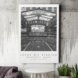 Lucas Oil Stadium Indianapolis Colts, Stadium Print For Football Lovers, Black And White, Canvas Print Wall Art