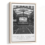 Lucas Oil Stadium Indianapolis Colts, Stadium Wall Art For Football Lovers, B&W, Floating Framed Canvas Print