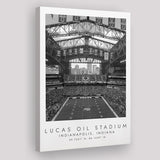 Lucas Oil Stadium Indianapolis Colts, Stadium Print For Football Lovers, Black And White, Canvas Print Wall Art