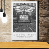 Lucas Oil Stadium Indianapolis Colts, Stadium Print For Football Lovers, Black And White, Canvas Print Wall Art