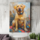 Labrador Retrieve Cute Dog Portrait Painting, Canvas Prints Wall Art Decor, Painting Canvas