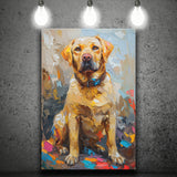 Labrador Retrieve Cute Dog Portrait Painting, Canvas Prints Wall Art Decor, Painting Canvas