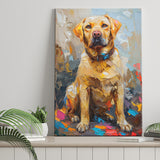 Labrador Retrieve Cute Dog Portrait Painting, Canvas Prints Wall Art Decor, Painting Canvas