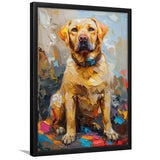 Labrador Retrieve Cute Dog Portrait Painting, Framed Art Prints Wall Art Decor, Framed Picture Print