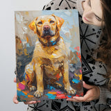Labrador Retrieve Cute Dog Portrait Painting, Canvas Prints Wall Art Decor, Painting Canvas