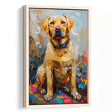 Labrador Retrieve Cute Dog Portrait Painting, Framed Canvas Prints Wall Art Decor, Floating Frame