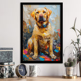 Labrador Retrieve Cute Dog Portrait Painting, Framed Art Prints Wall Art Decor, Framed Picture Print