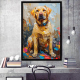 Labrador Retrieve Cute Dog Portrait Painting, Framed Art Prints Wall Art Decor, Framed Picture Print