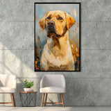 Labrador Retrieve Dog Portrait Art Painting, Framed Canvas Prints Wall Art Decor, Floating Frame