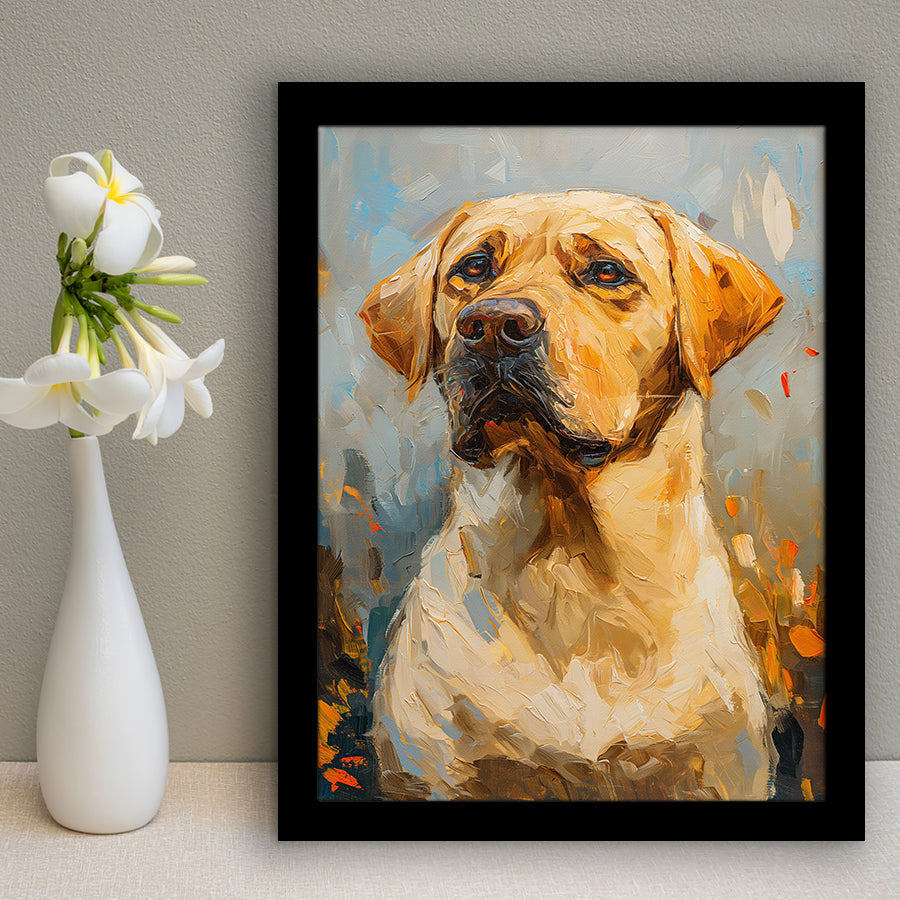 Labrador Retrieve Dog Portrait Art Painting, Framed Art Prints Wall Art Decor, Framed Picture Print