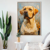 Labrador Retrieve Dog Portrait Art Painting, Framed Canvas Prints Wall Art Decor, Floating Frame