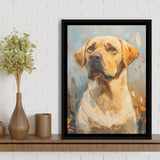 Labrador Retrieve Dog Portrait Art Painting, Framed Canvas Prints Wall Art Decor, Floating Frame