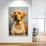 Labrador Retrieve Dog Portrait Art Painting, Framed Canvas Prints Wall Art Decor, Floating Frame