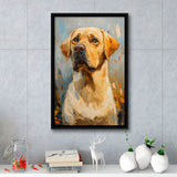 Labrador Retrieve Dog Portrait Art Painting, Framed Canvas Prints Wall Art Decor, Floating Frame