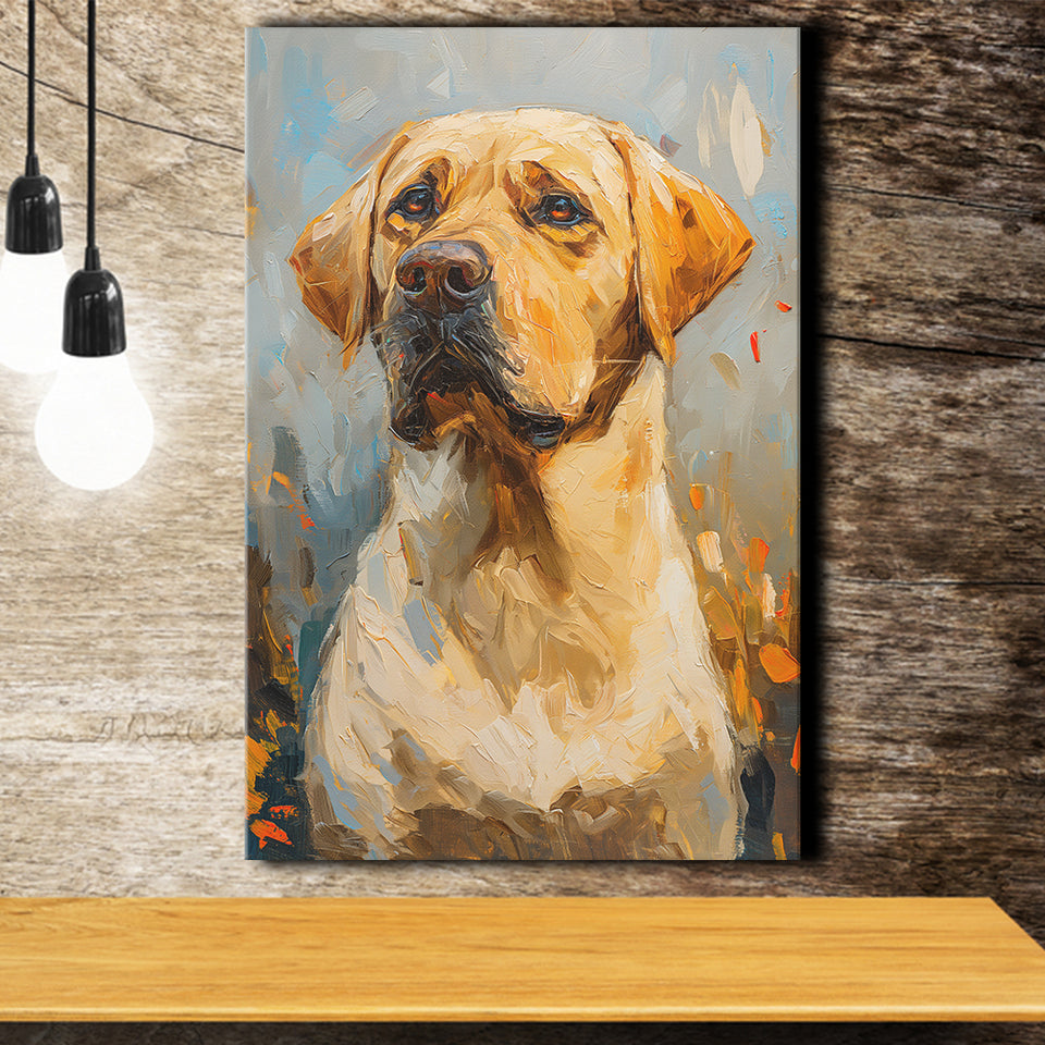 Labrador Retrieve Dog Portrait Art Painting, Canvas Prints Wall Art Decor, Painting Canvas