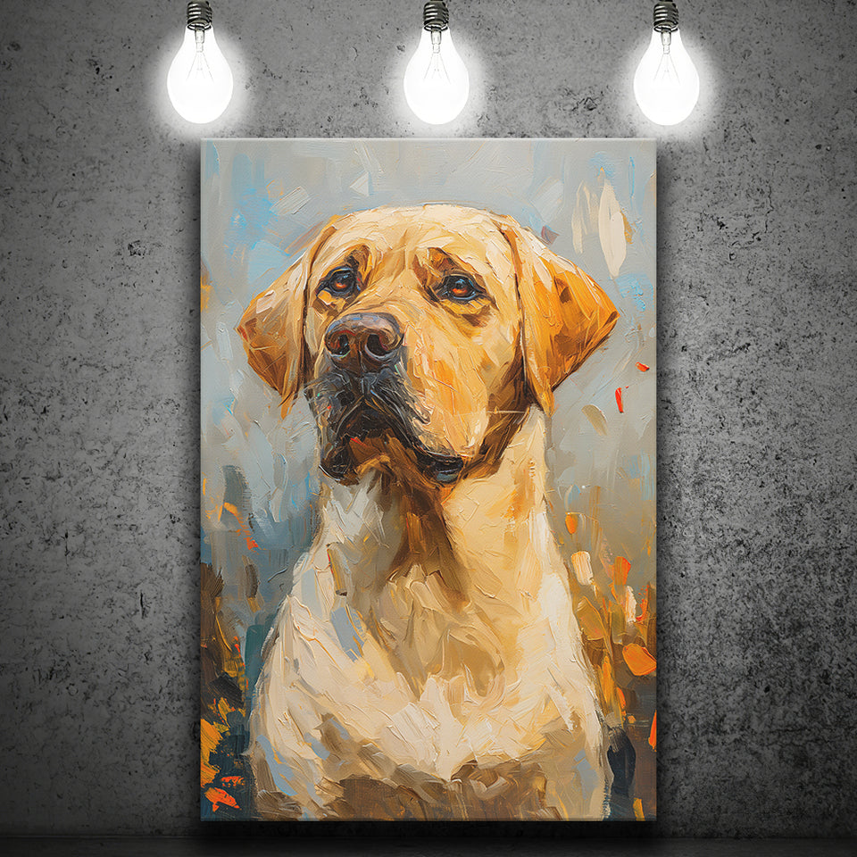 Labrador Retrieve Dog Portrait Art Painting, Canvas Prints Wall Art Decor, Painting Canvas