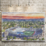 Legion Field WaterColor Canvas Prints, Birmingham Alabama Watercolor, Stadium Art Gifts