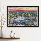Legion Field WaterColor Framed Canvas Prints, Birmingham Alabama Watercolor, Stadium Art Gifts, Floating Frame