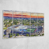 Legion Field WaterColor 5 Panels B Mixed Canvas Prints, Extra Large, Birmingham Alabama Watercolor