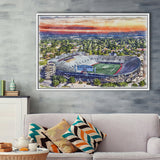 Legion Field WaterColor Framed Canvas Prints, Birmingham Alabama Watercolor, Stadium Art Gifts, Floating Frame