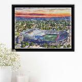 Legion Field WaterColor Framed Canvas Prints, Birmingham Alabama Watercolor, Stadium Art Gifts, Floating Frame