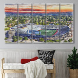 Legion Field WaterColor 5 Panels B Mixed Canvas Prints, Extra Large, Birmingham Alabama Watercolor