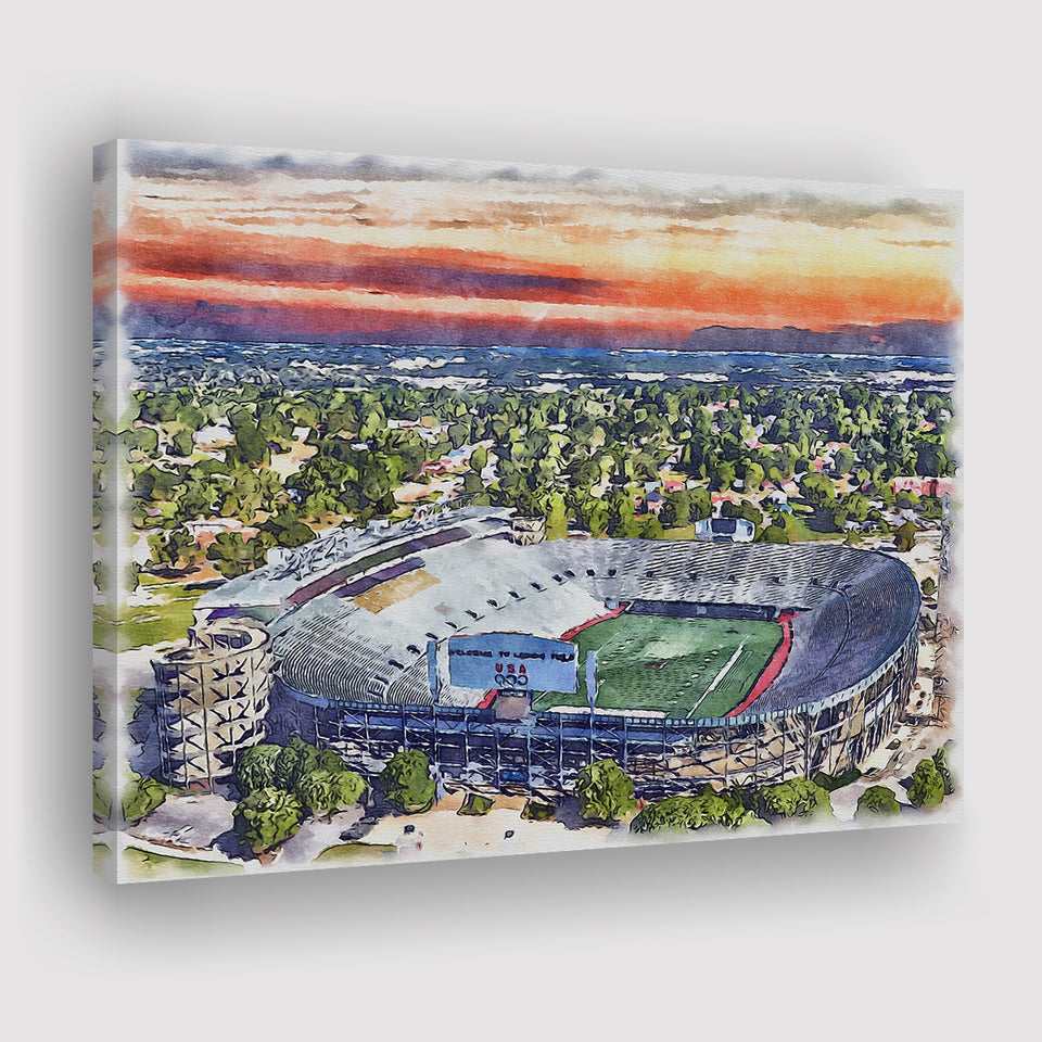 Legion Field WaterColor Canvas Prints, Birmingham Alabama Watercolor, Stadium Art Gifts