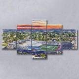Legion Field WaterColor 5 Panels Mix Canvas Prints, Birmingham Alabama Watercolor, Large Stadium Canvas