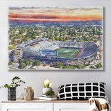 Legion Field WaterColor Canvas Prints, Birmingham Alabama Watercolor, Stadium Art Gifts