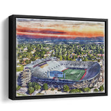 Legion Field WaterColor Framed Canvas Prints, Birmingham Alabama Watercolor, Stadium Art Gifts, Floating Frame