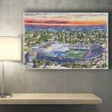 Legion Field WaterColor Canvas Prints, Birmingham Alabama Watercolor, Stadium Art Gifts