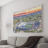 Legion Field WaterColor Canvas Prints, Birmingham Alabama Watercolor, Stadium Art Gifts