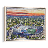 Legion Field WaterColor Framed Canvas Prints, Birmingham Alabama Watercolor, Stadium Art Gifts, Floating Frame
