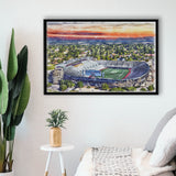 Legion Field WaterColor Framed Canvas Prints, Birmingham Alabama Watercolor, Stadium Art Gifts, Floating Frame