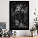 Lion King Portrait Black And White V10, Framed Art Prints Wall Decor, Picture Framed Painting