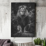 Lion King Portrait Black And White V10, Canvas Prints Wall Art Home Decor, Painting Canvas Art