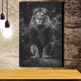 Lion King Portrait Black And White V10, Canvas Prints Wall Art Home Decor, Painting Canvas Art