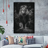 Lion King Portrait Black And White V10, Framed Art Prints Wall Decor, Picture Framed Painting