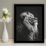 Lion King Portrait Black And White V6, Framed Art Prints Wall Decor, Picture Framed Painting