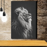 Lion King Portrait Black And White V6, Canvas Prints Wall Art Home Decor, Painting Canvas Art