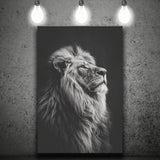 Lion King Portrait Black And White V6, Canvas Prints Wall Art Home Decor, Painting Canvas Art