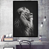 Lion King Portrait Black And White V6, Framed Art Prints Wall Decor, Picture Framed Painting