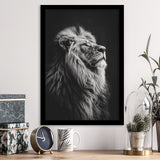 Lion King Portrait Black And White V6, Framed Art Prints Wall Decor, Picture Framed Painting