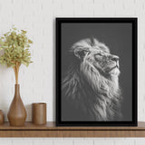 Lion King Portrait Black And White V6, Framed Canvas Prints Wall Art Decor, Floarting Frame Painting Canvas Art