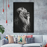 Lion King Portrait Black And White V6, Framed Art Prints Wall Decor, Picture Framed Painting